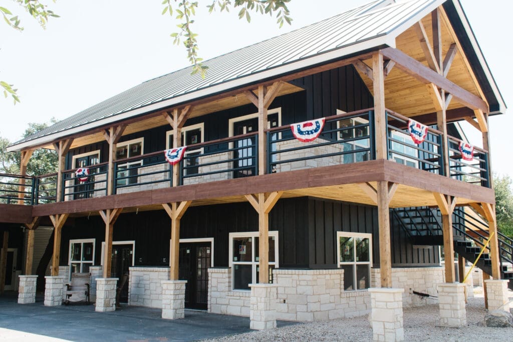 Custom home exterior by Ridge Rock Builders in Texas Hill Country