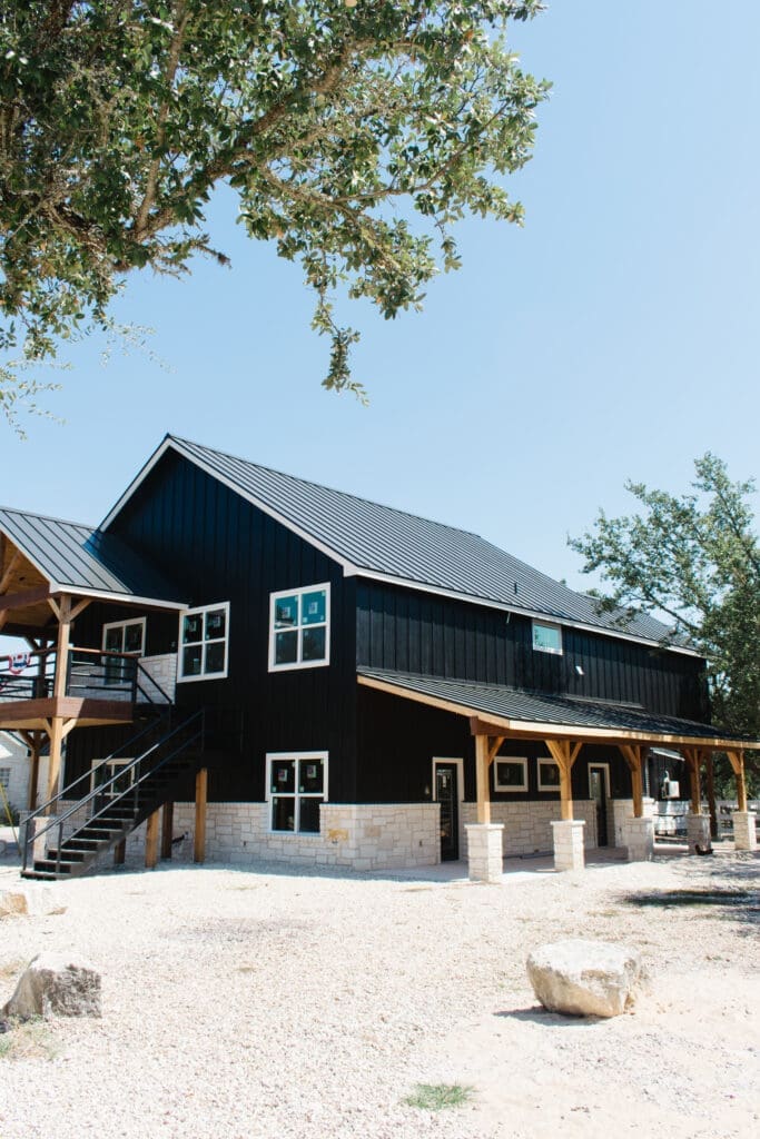 Custom home exterior by Ridge Rock Builders in Texas Hill Country