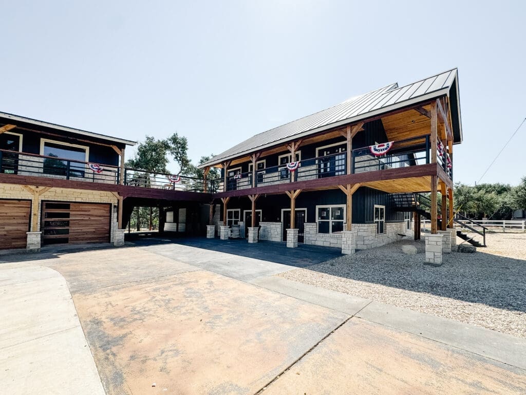 Custom home exterior by Ridge Rock Builders in Texas Hill Country