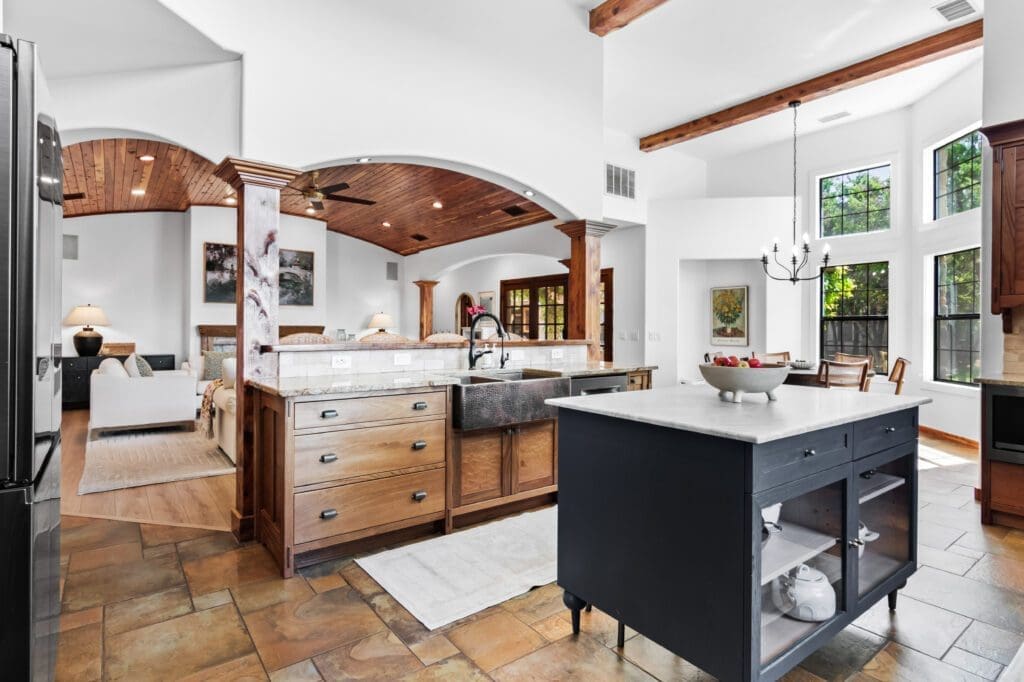 Custom home interior in Dripping Springs TX by Ridge Rock Builders