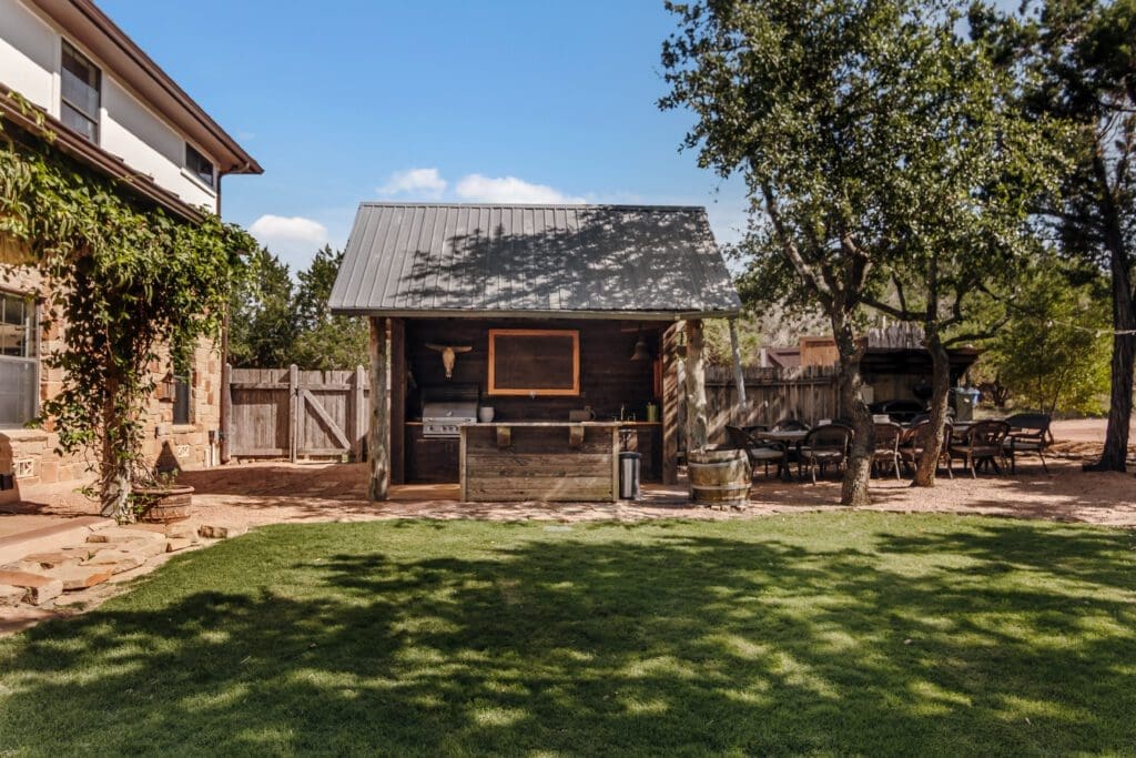 Custom home exterior in Dripping Springs TX by Ridge Rock Builders